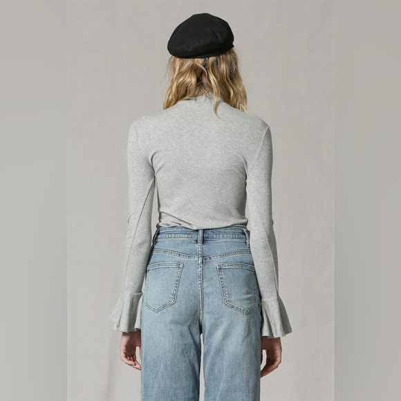 Grey long sleeve mock neck top - Picture 4 of 6